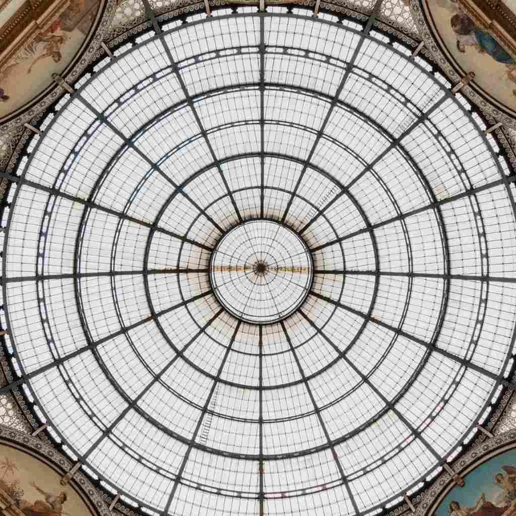 Circular glass, top of the Galleria Vittorio Emanuele II.