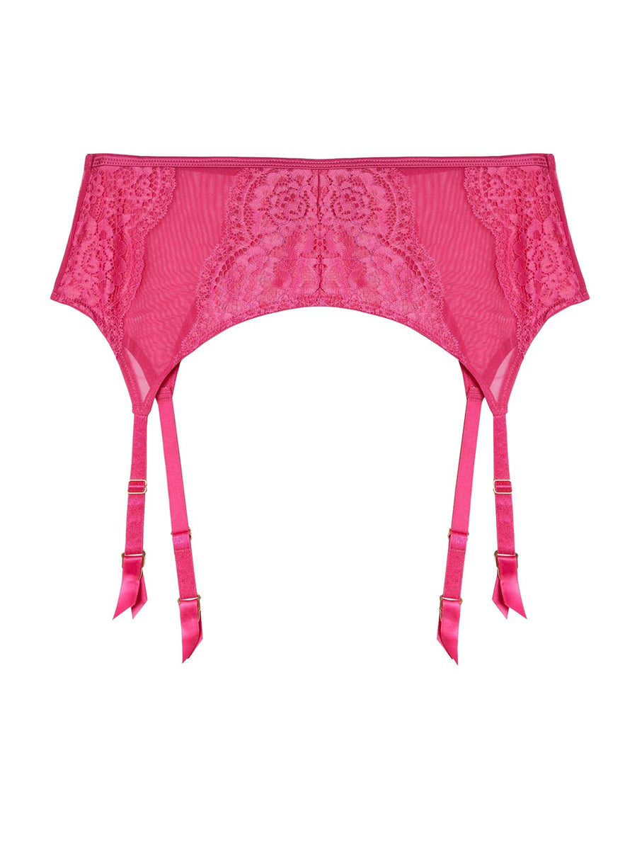 Ophelia Pink Lace Suspender Belt by Playful Promises | VienneMilano
