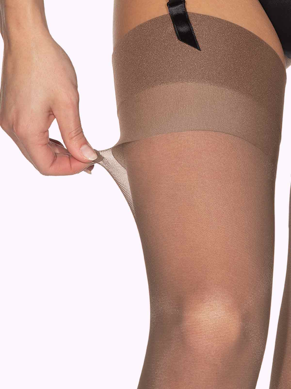 LUANA Sheer Stockings For Garter-Belts 2XL / Pearl White LUANA Sheer Stockings For Garter-Belts 2XL / Pearl White