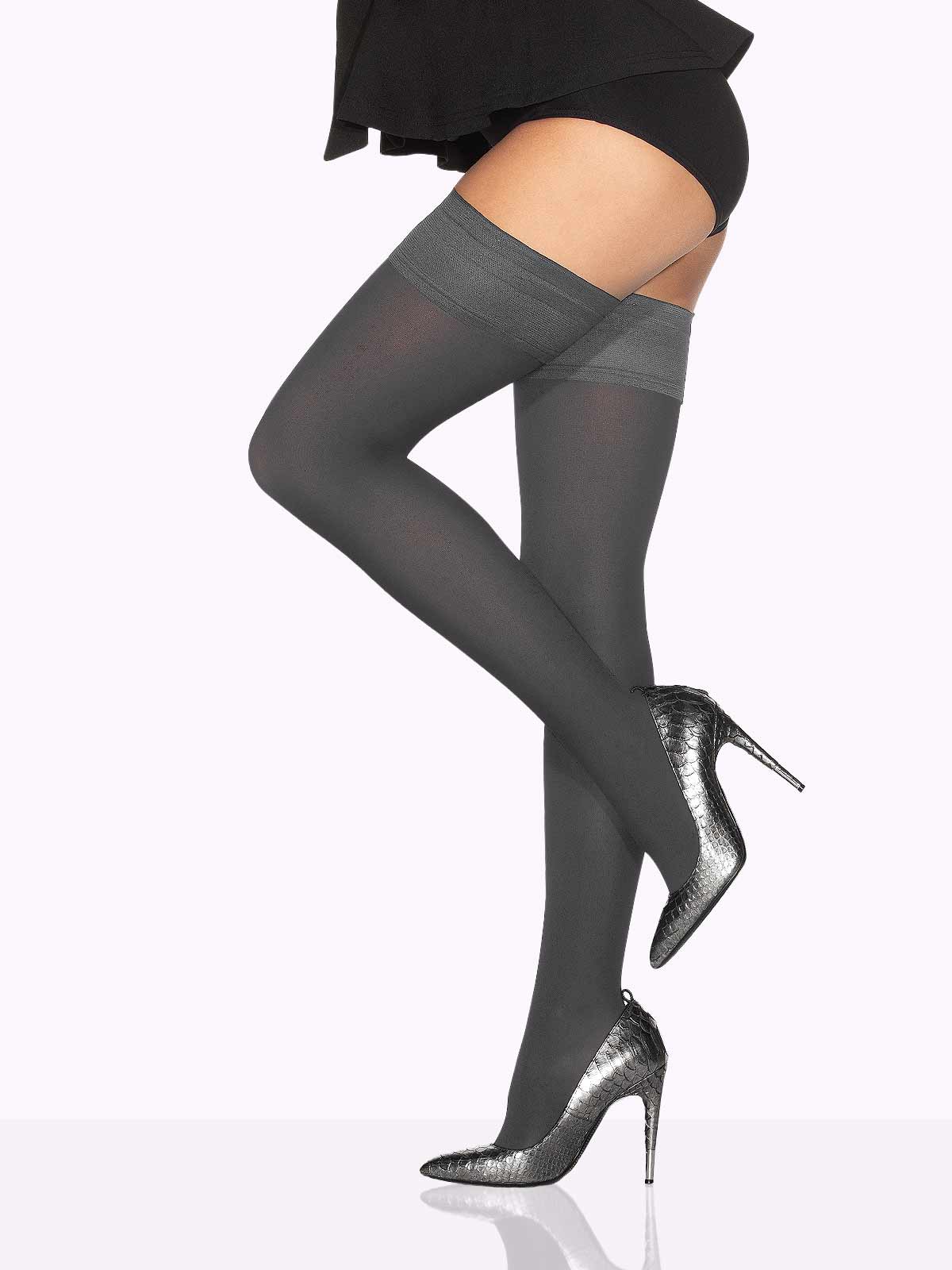 Gray thigh high stockings hotsell