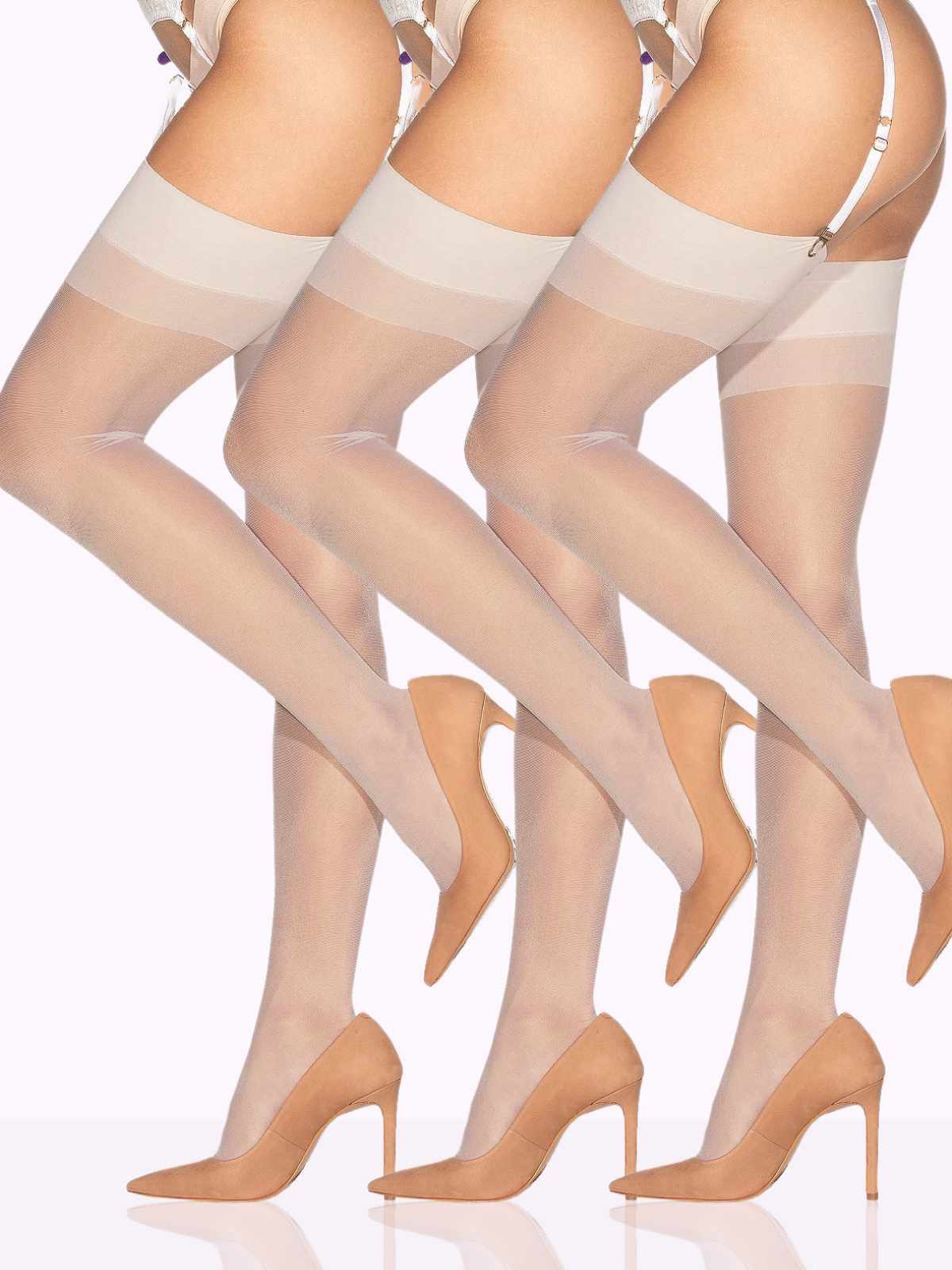3 Pairs of Stockings For Garter Belts Bundle | VienneMilano 3 Pairs of Stockings For Garter Belts Bundle | VienneMilano