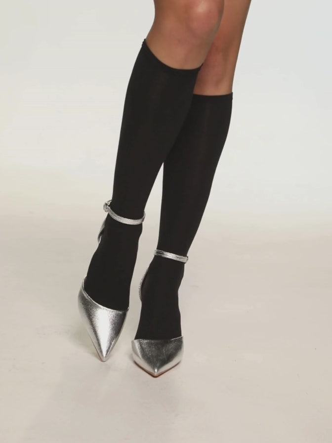 Premium black knee highs socks