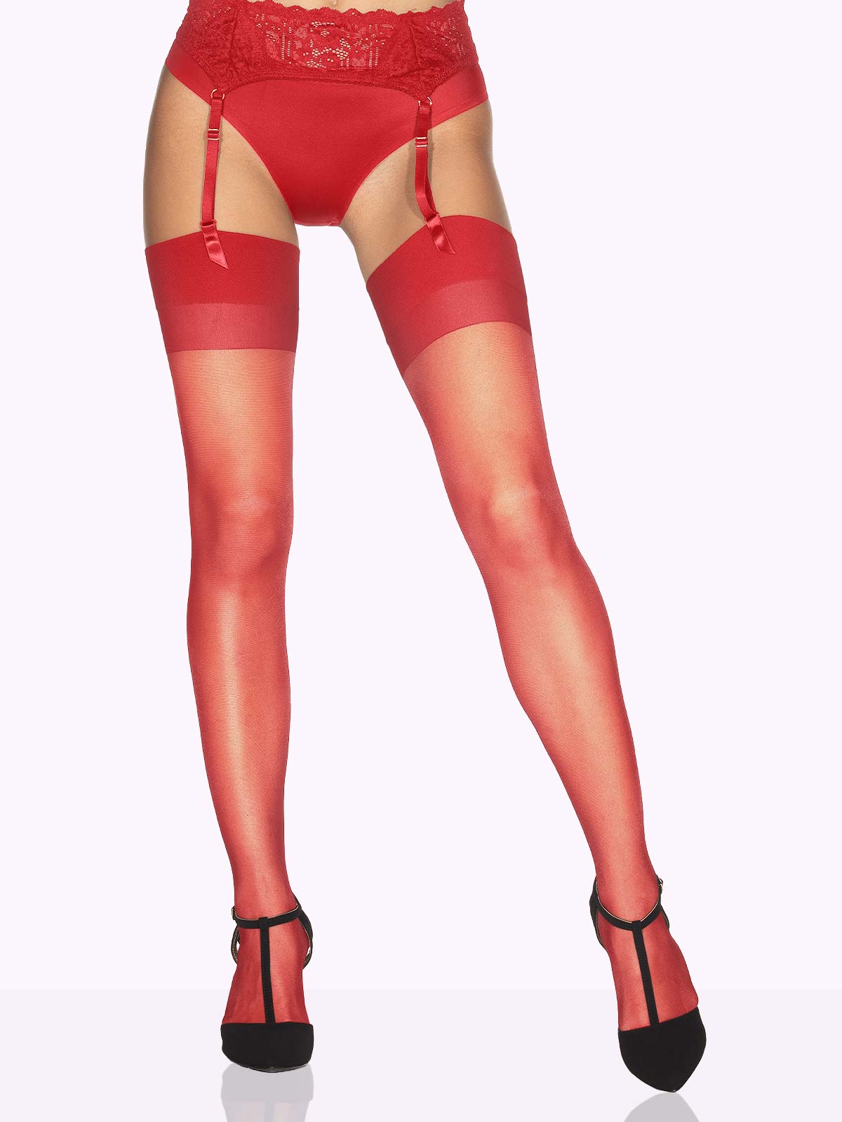 LUANA Sheer Stockings For Garter-Belts 2XL / Pearl White LUANA Sheer Stockings For Garter-Belts 2XL / Pearl White