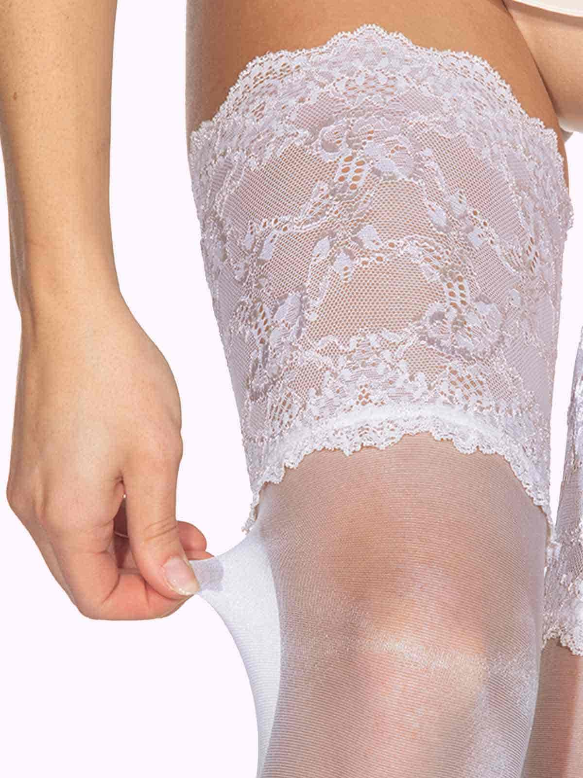 LUDOVICA Lace Top Thigh Highs - Stockings That Stay Up | VienneMilano