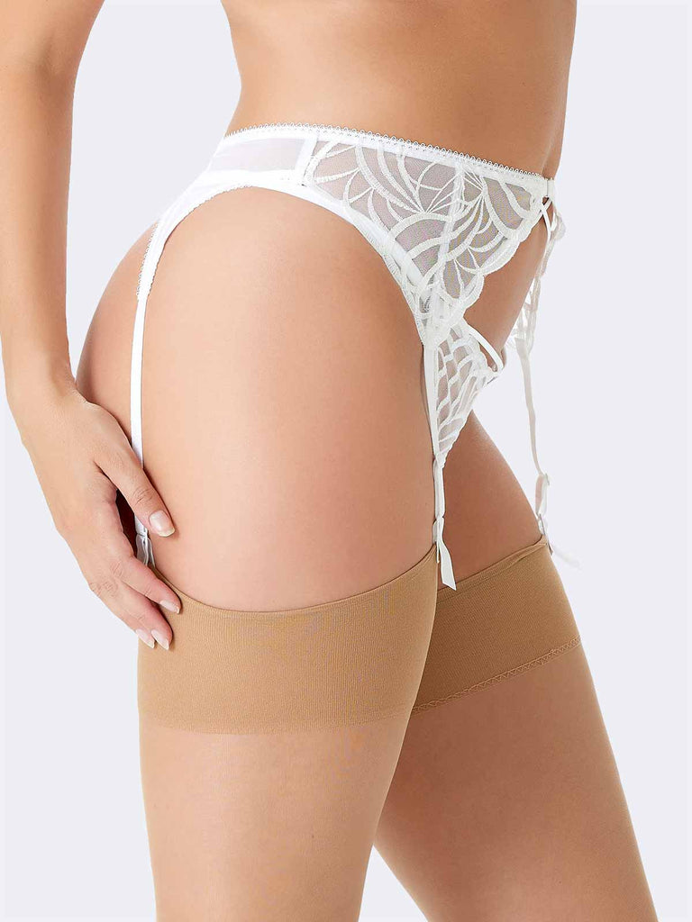 Vintage-inspired bridal garter belt with sparkling detail