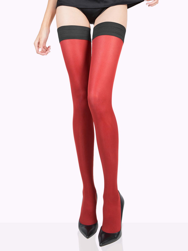 Diva Red TOSCA Matte Color Thigh Highs by VienneMilano sold by VienneMilano