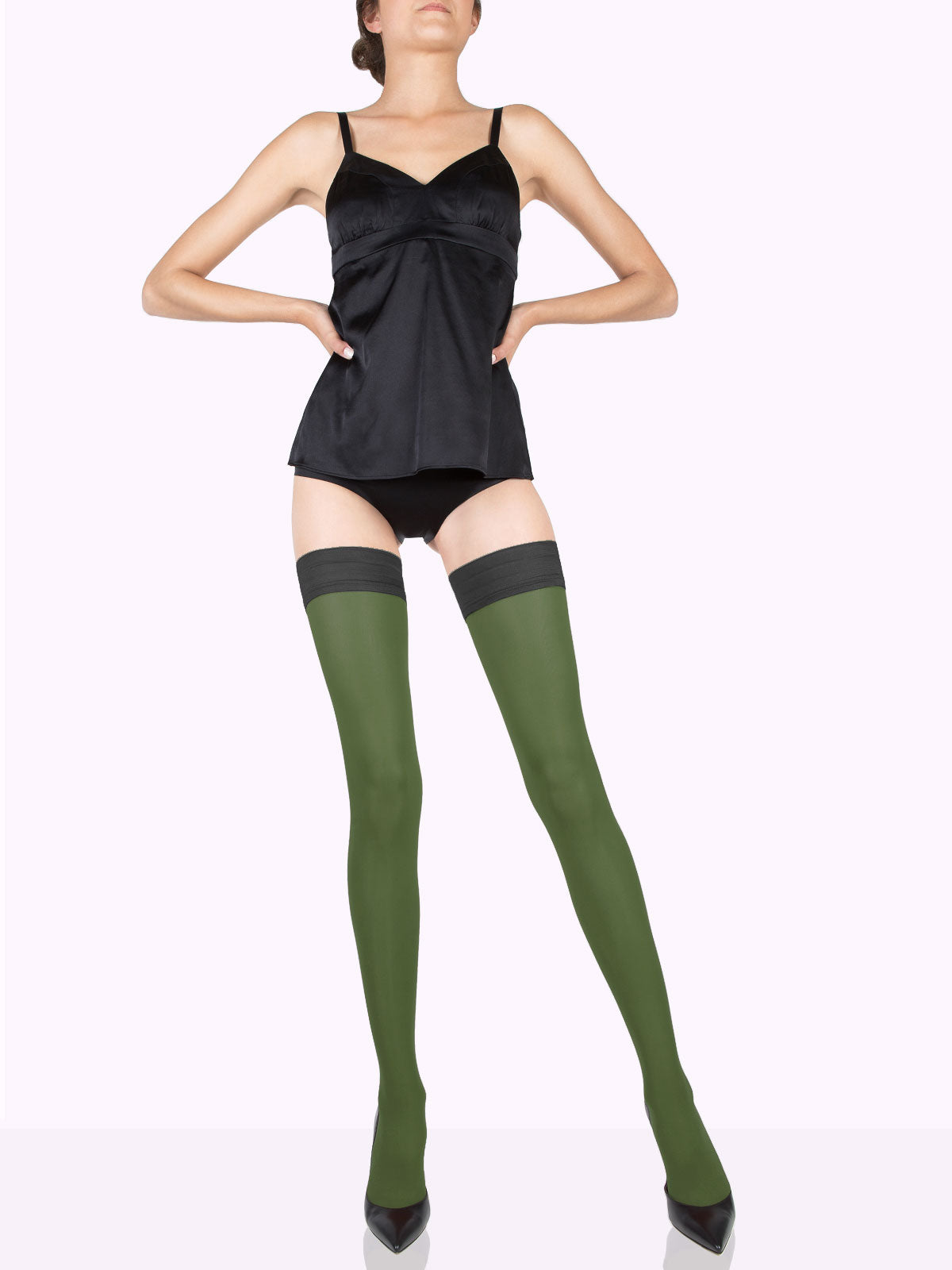 TOSCA Matte Color Thigh Highs - Stockings That Stay Up | VienneMilano