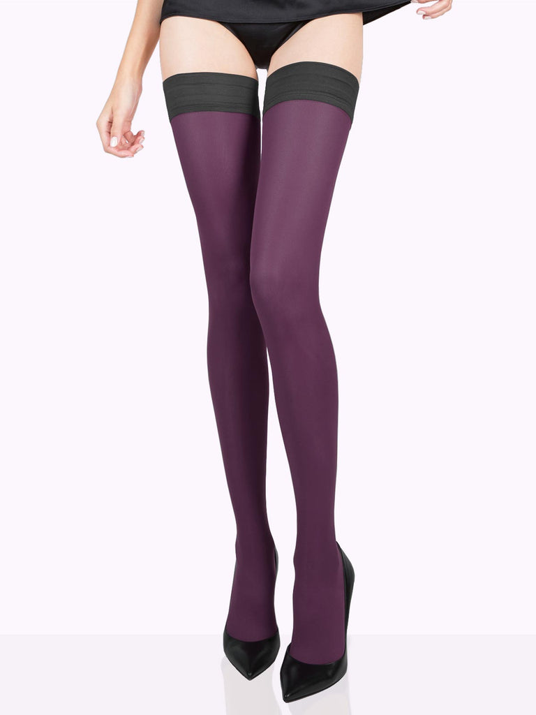 Violet TOSCA Matte Color Thigh Highs by VienneMilano sold by VienneMilano