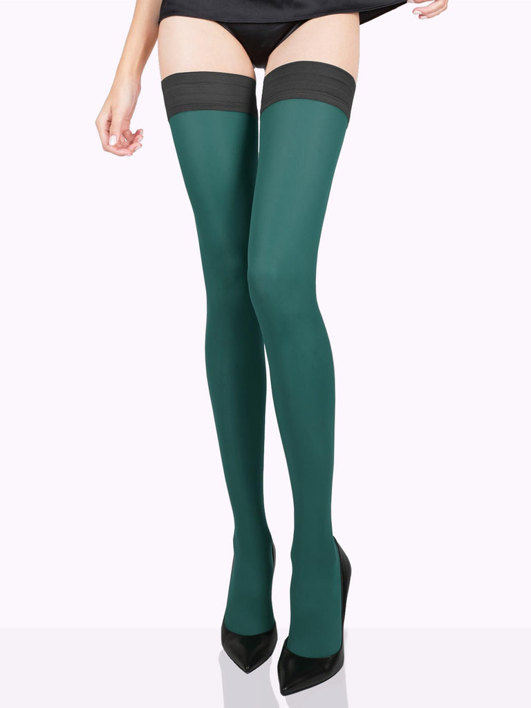 Emerald TOSCA Matte Color Thigh Highs by VienneMilano sold by VienneMilano
